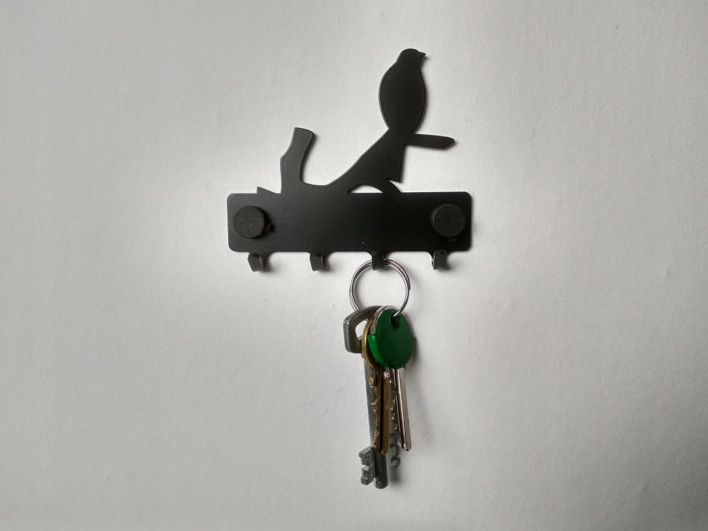 Wieszak metalowy na klucze Ptak 10 cm - Image 3