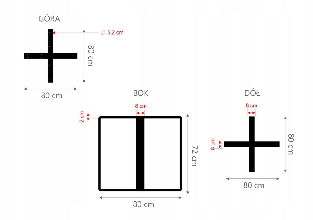 Tischbein Kreuz Einfach L - Image 5
