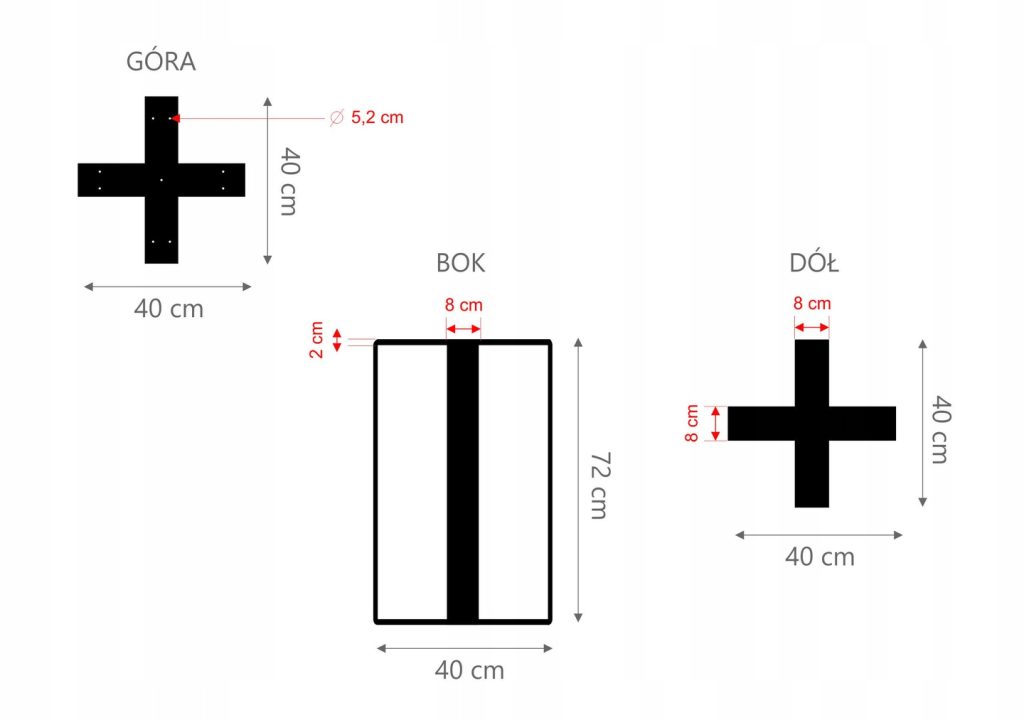 Tischbein Kreuz Einfach S - Image 3
