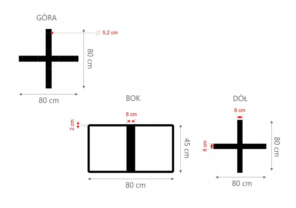 Couchtisch Gestell Kreuz Einfach L - Image 3