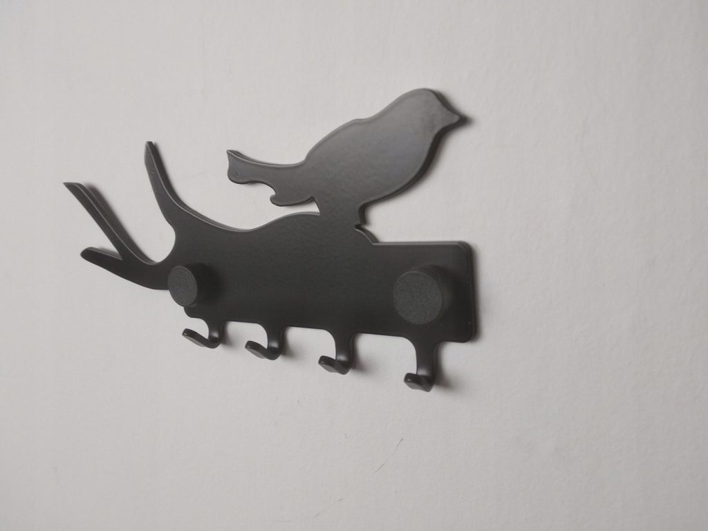 Wieszak metalowy na klucze ptak 15cm - Image 4