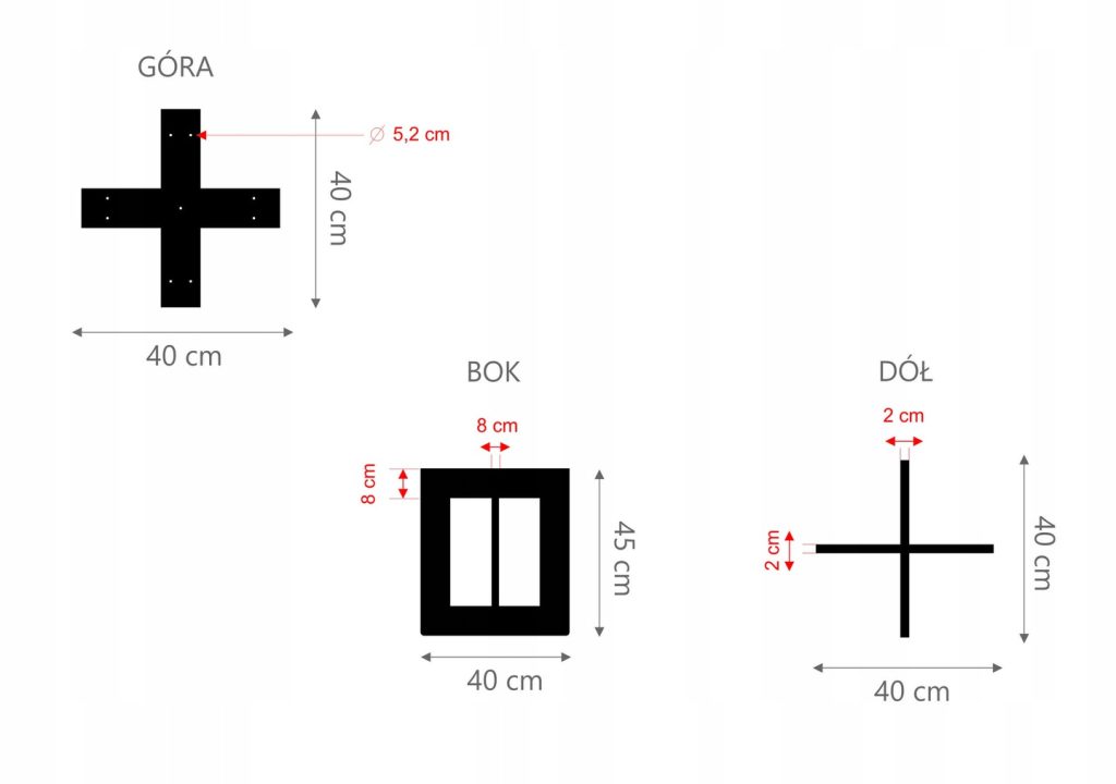 Couchtisch Gestell Kreuz Einfach Side  S - Image 3