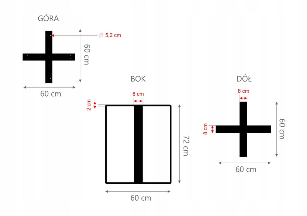 Tischbein Kreuz Einfach M - Image 4