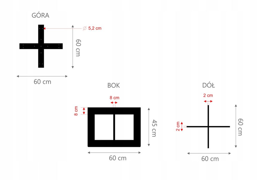 Couchtisch Gestell Kreuz Einfach Side M - Image 3