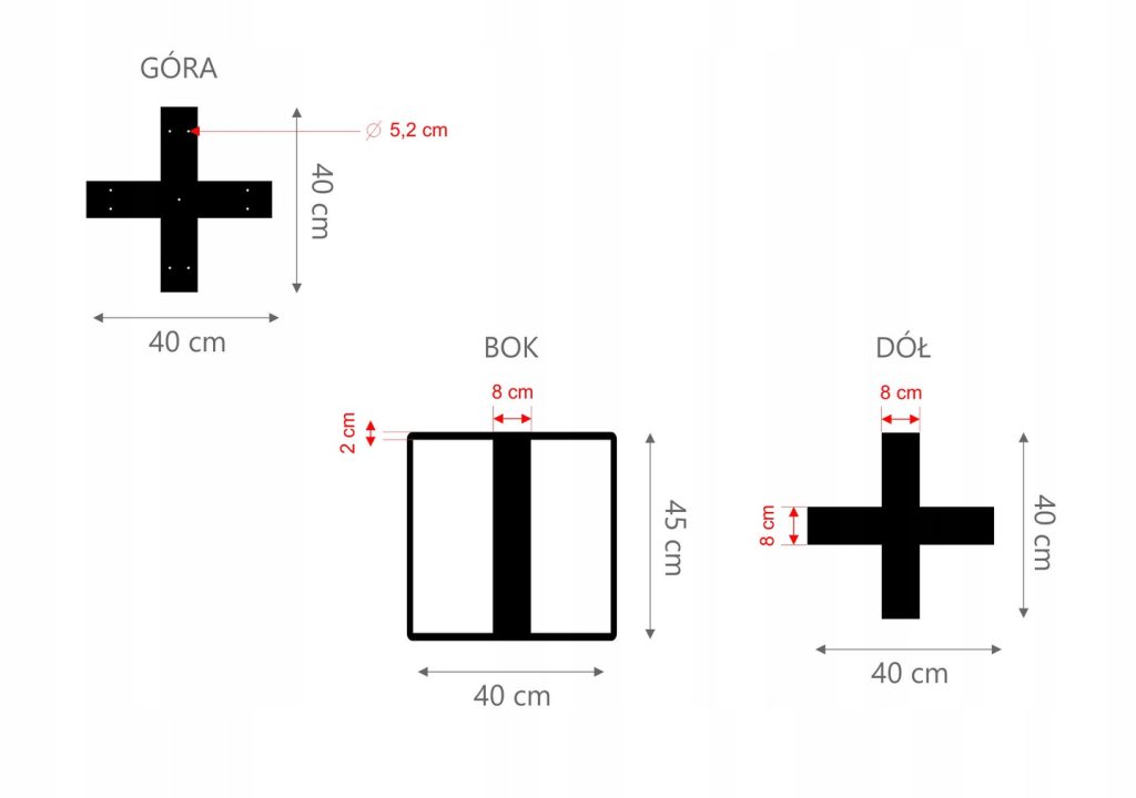 Couchtisch Gestell Kreuz Einfach S - Image 3