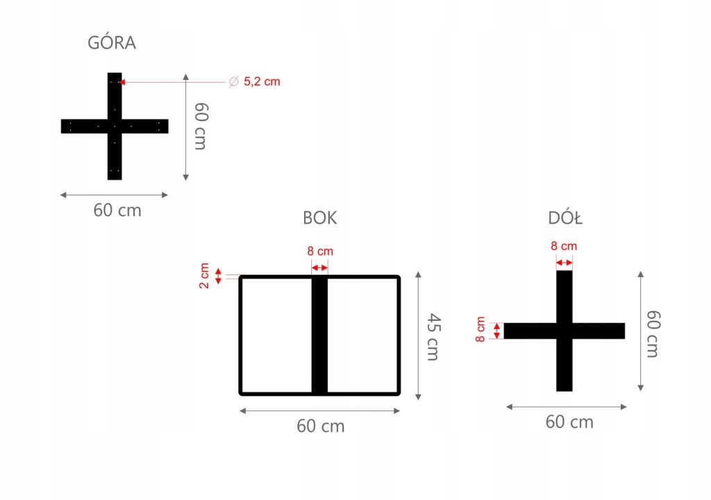 Couchtisch Gestell Kreuz Einfach M - Image 3
