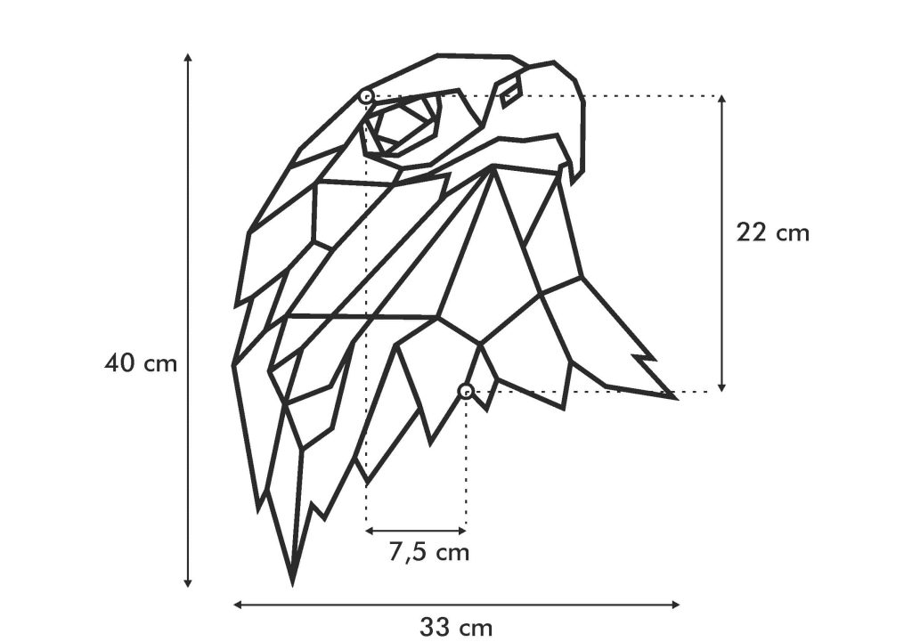 geometrisches Wanddeko Metall Adler 40 cm - Image 2