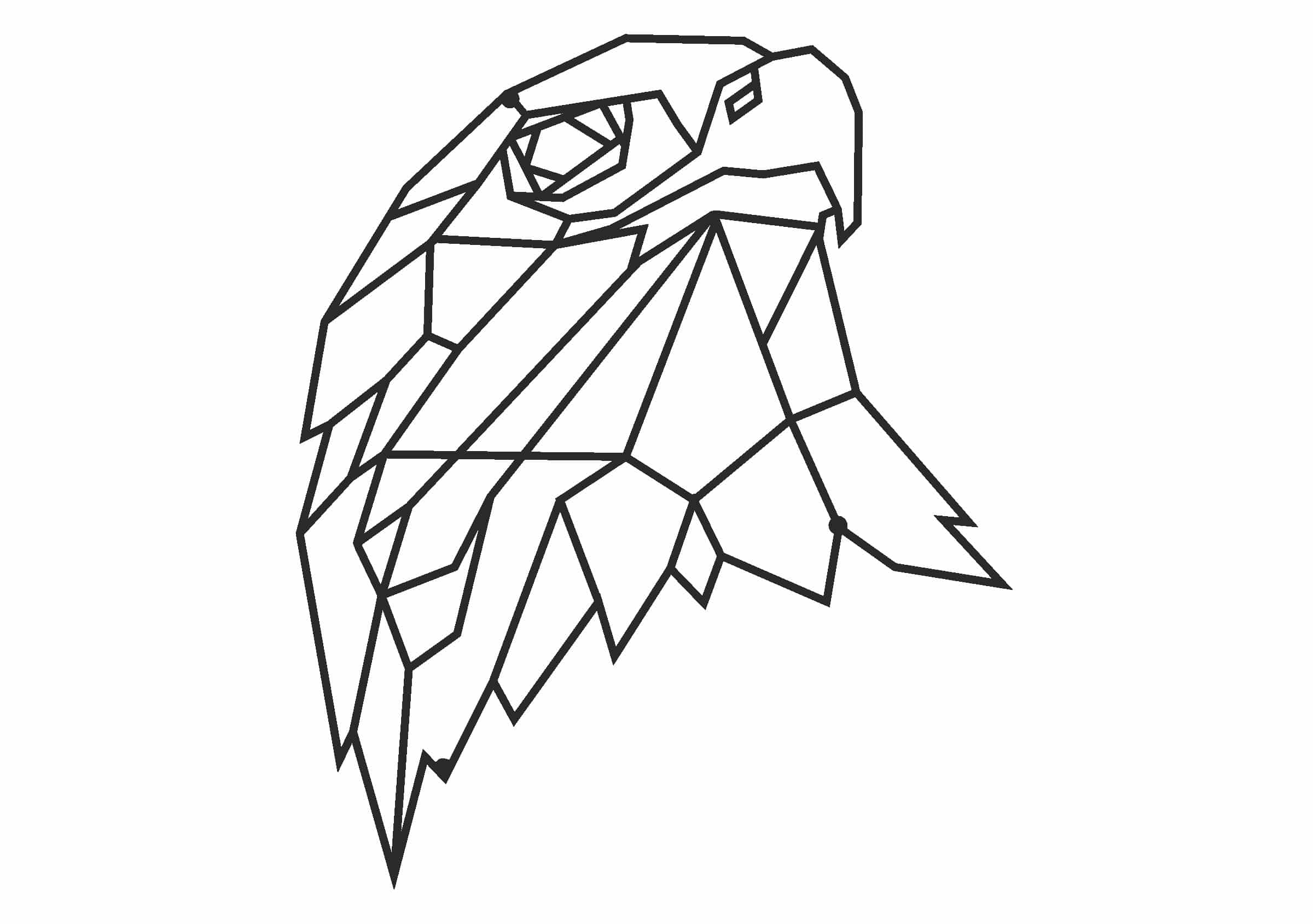 D56_60cm_2mmw geometrisches Wanddeko Metall Adler 60 cm - Image 1