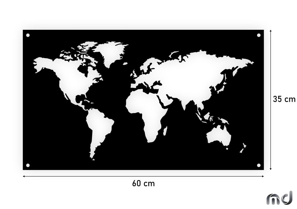 Metall Bild Weltkarte DES81 60 cm - Image 2