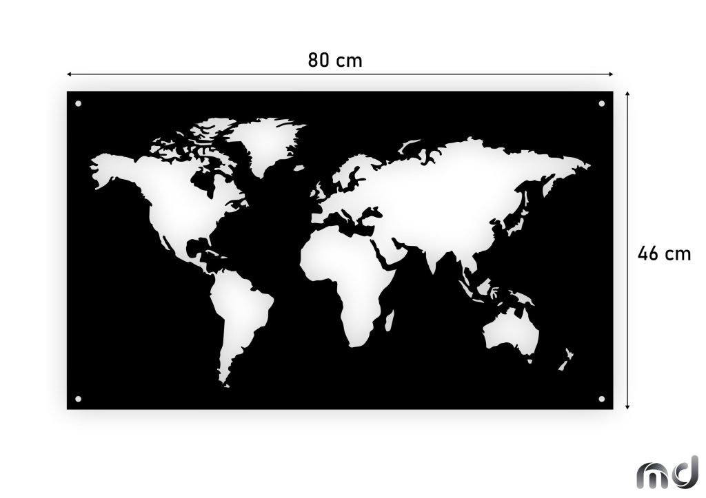 Metall Bild Weltkarte DES81 80 cm - Image 2