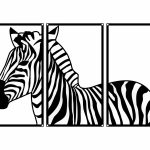 Wanddeko Metall Triptychon Zebra DES082 96 cm