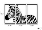 Wanddeko Metall Triptychon Zebra DES082 96 cm - Image 2
