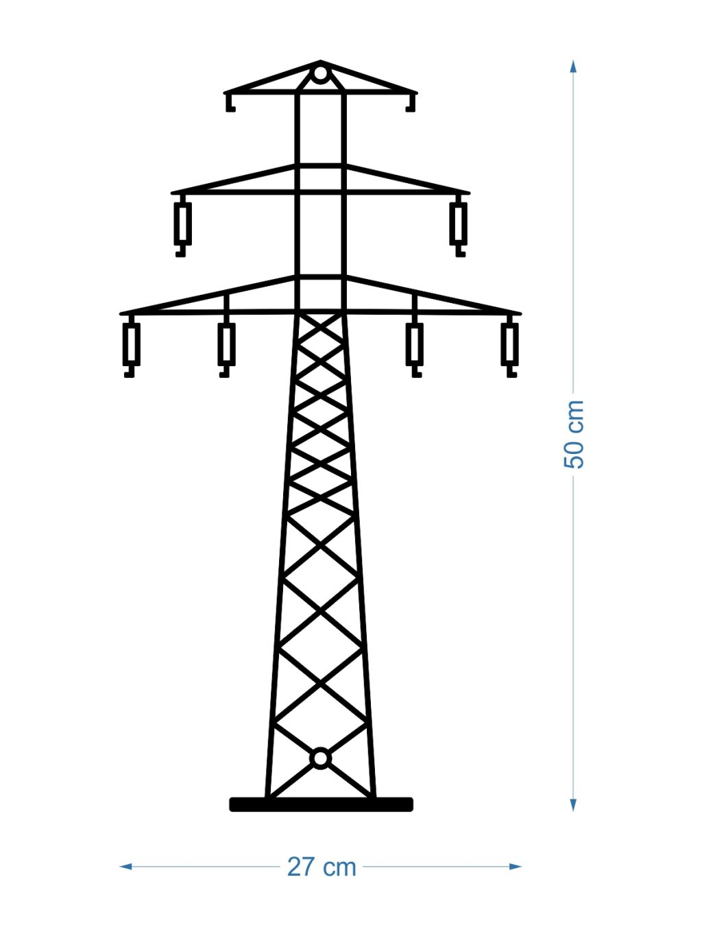 Wanddeko Metall Energiemast DES086 50 cm - Image 2