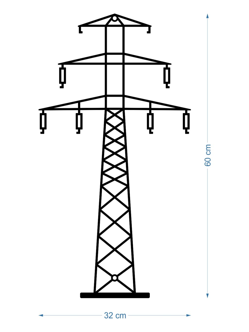 Wanddeko Metall Energiemast DES086 60 cm - Image 2