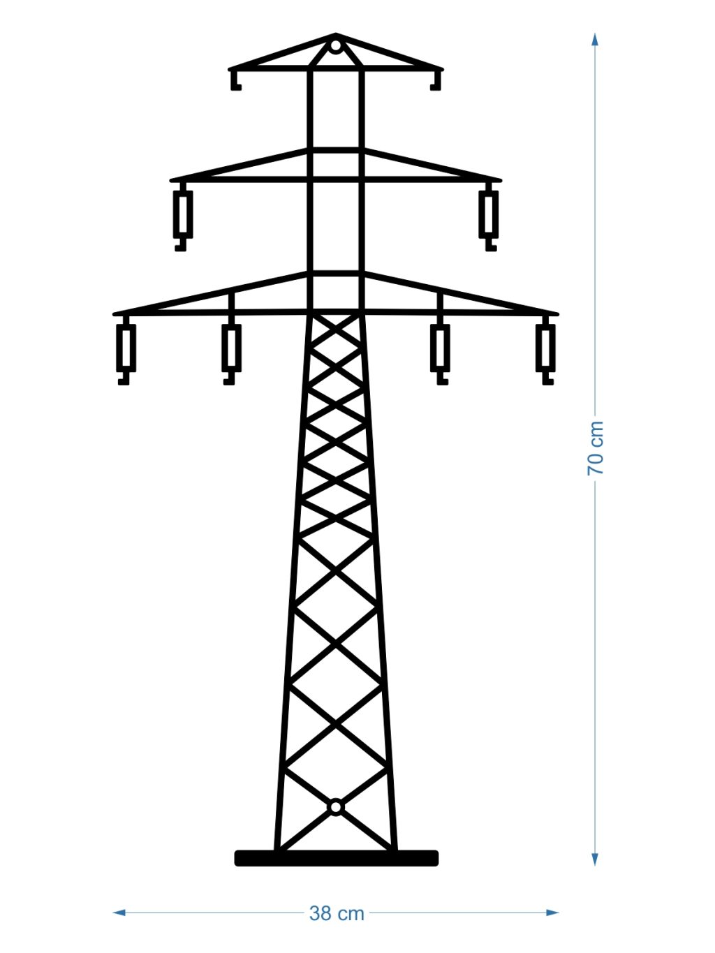 Wanddeko Metall Energiemast DES086 70 cm - Image 2