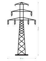 Wanddeko Metall Energiemast DES086 70 cm - Image 2