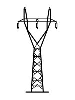 Wanddeko Metall Energiemast DES087 60 cm