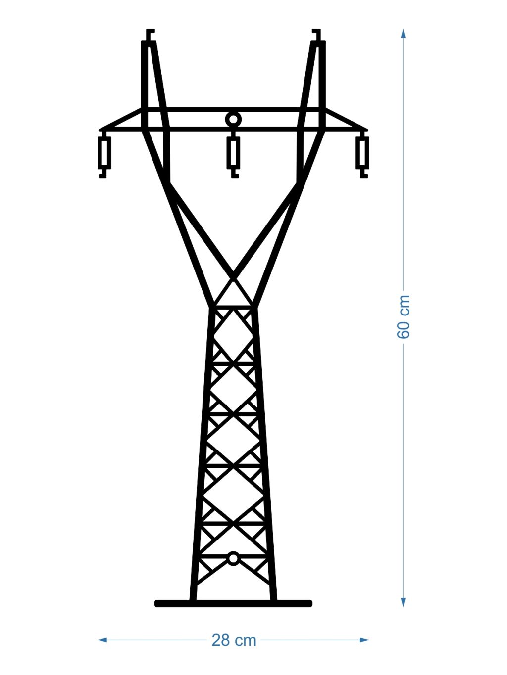 Wanddeko Metall Energiemast DES087 60 cm - Image 2