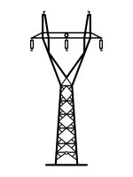 Wanddeko Metall Energiemast DES087 70 cm