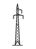 Wanddeko Metall Energiemast DES089 60 cm