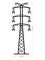 Wanddeko Metall Energiemast DES090 60 cm - Image 2