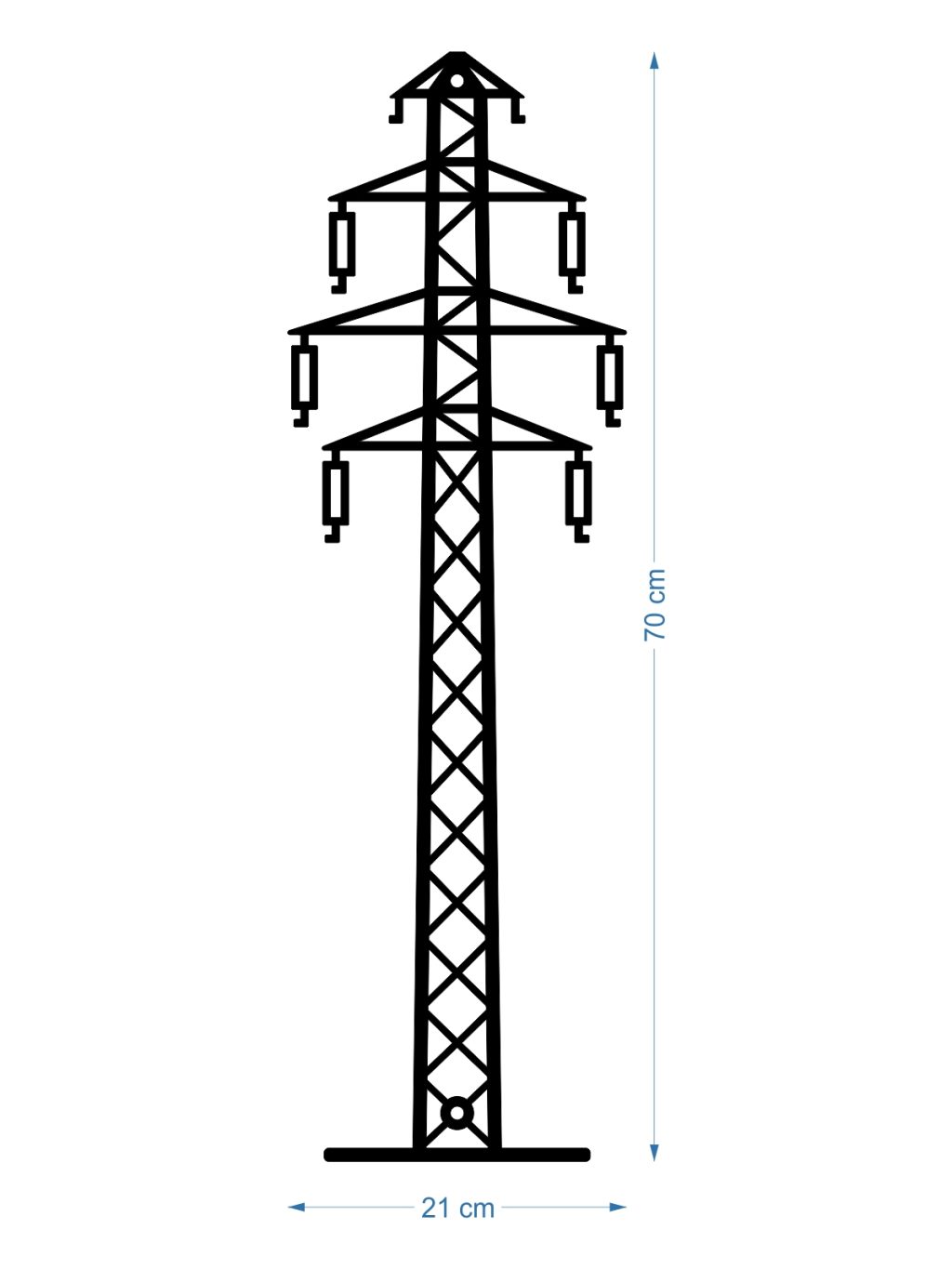 Wanddeko Metall Energiemast DES091 70 cm - Image 2