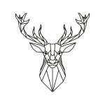 geometrisches Wanddeko Metall Hirsch 90 cm