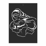 Mutter Gottes mit Jesukind Wandbild Metall KNS023 50 cm