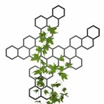 Wanddekoration aus Metall Hexagon Kletterpflanze 116 x 117cm