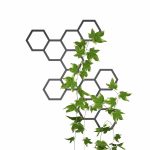 Wanddekoration aus Metall Hexagon Kletterpflanze 67x80 cm
