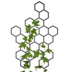 Wanddekoration aus Metall Hexagon Kletterpflanze 73x104 cm