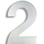 Hausnummer 2 aus rostfreiem Stahl
