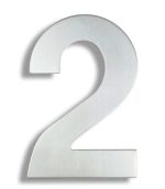 Hausnummer 2 aus rostfreiem Stahl