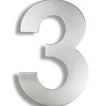 Hausnummer 3 aus rostfreiem Stahl