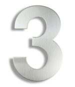 Hausnummer 3 aus rostfreiem Stahl