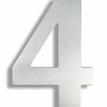 Hausnummer 4 aus rostfreiem Stahl