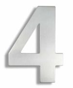 Hausnummer 4 aus rostfreiem Stahl
