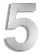 Hausnummer 5 aus rostfreiem Stahl