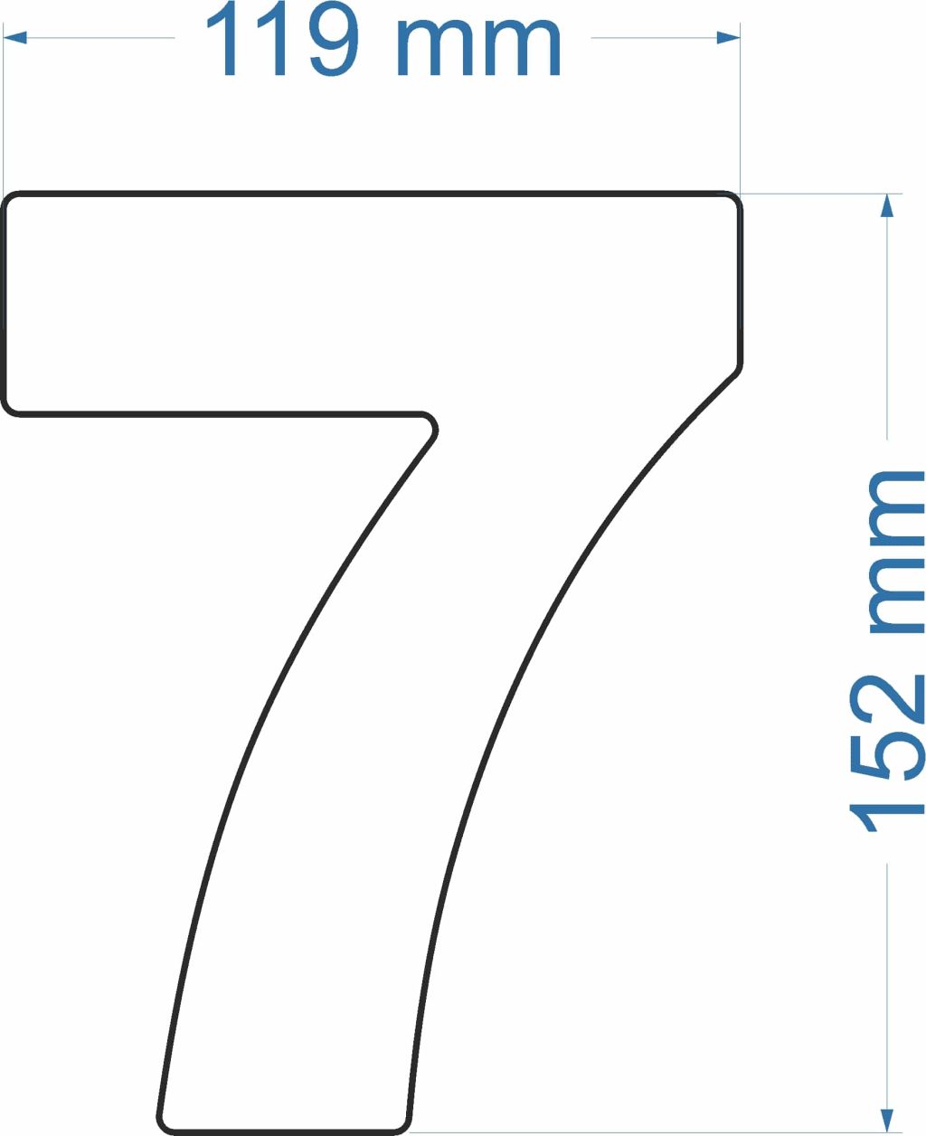 Hausnummer 7 aus rostfreiem Stahl - Image 2
