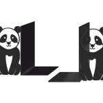Metall Buchstützen Panda P84