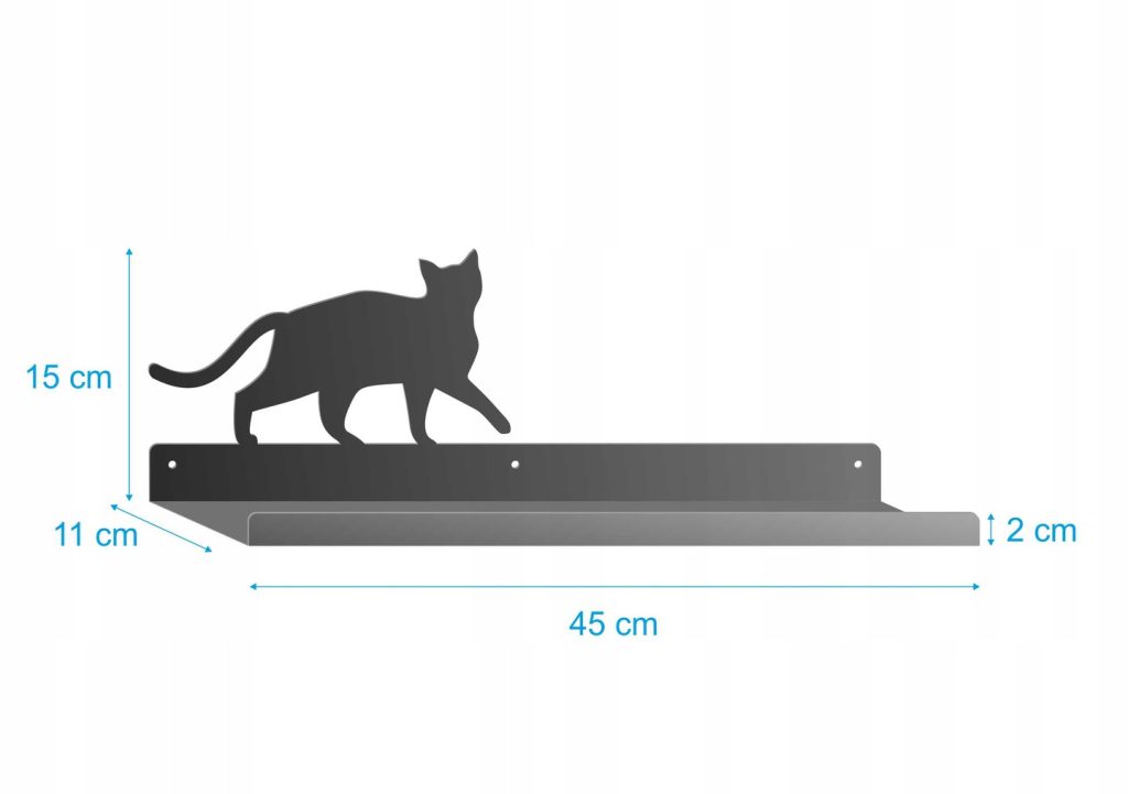 Kinder Wandregal Metall Katze POL017 45 cm - Image 2