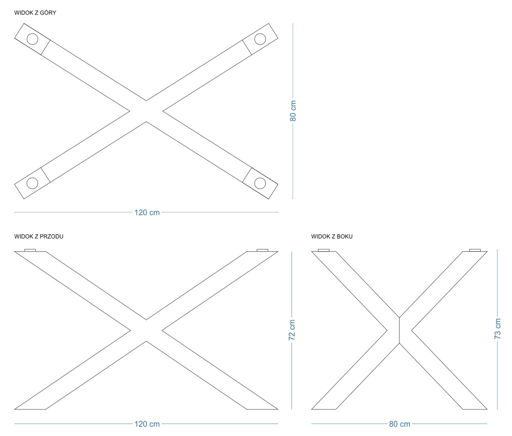 Tischbein aus Metall unter Glasplatte Spinne Breit M - Image 4