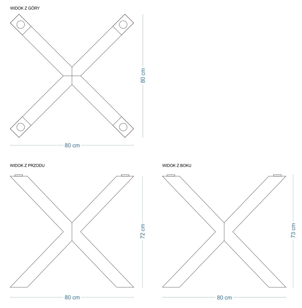 Tischbein aus Metall unter Glasplatte Spinne Breit S - Image 3