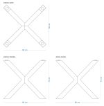 Tischbein aus Metall unter Glasplatte Spinne Breit S - Image 3