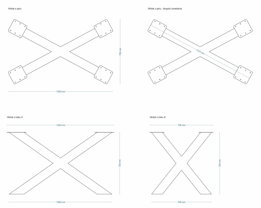 Tischbein aus Metall Spinne Heavy M - Image 4