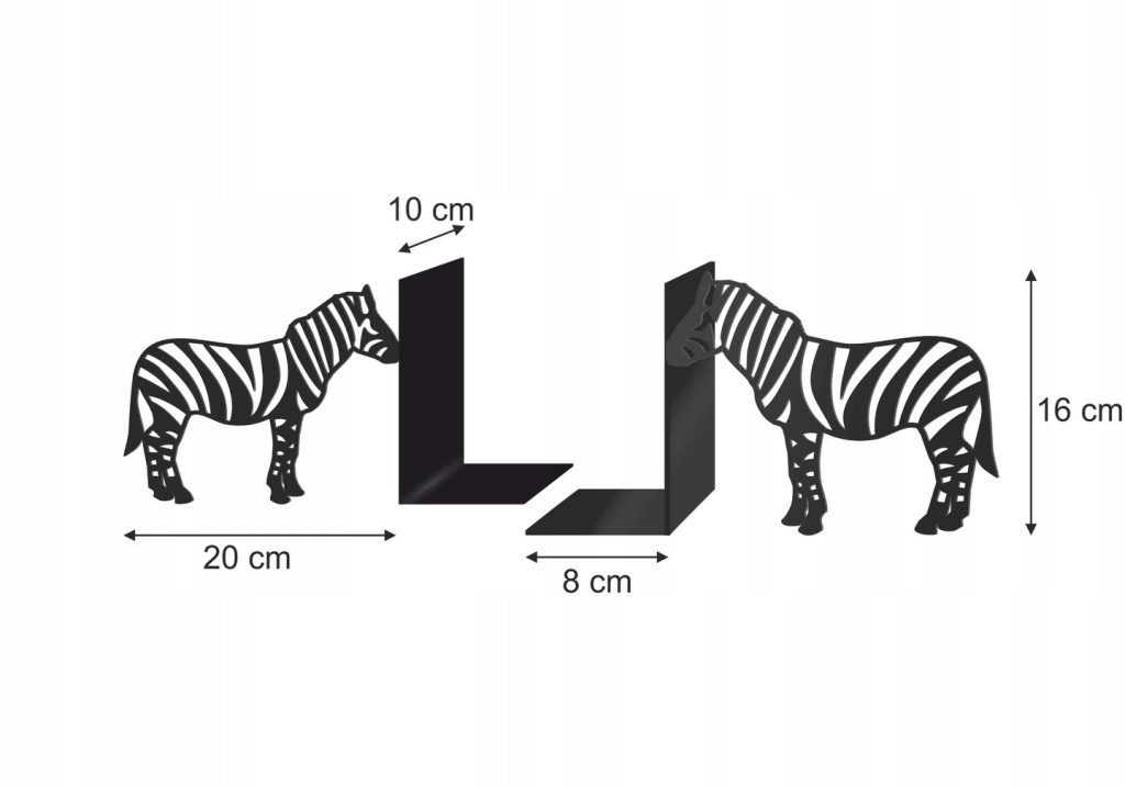 Buchstützen für Zimmer Zebra 2 Stück p83 - Image 2