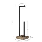 Toilettenpapierständer mit Ersatzrollenhalter und Holzsockel - Image 2