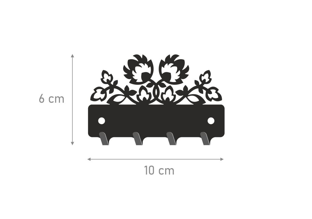 Wieszak metalowy na klucze wzór WIE167 10cm - Image 2