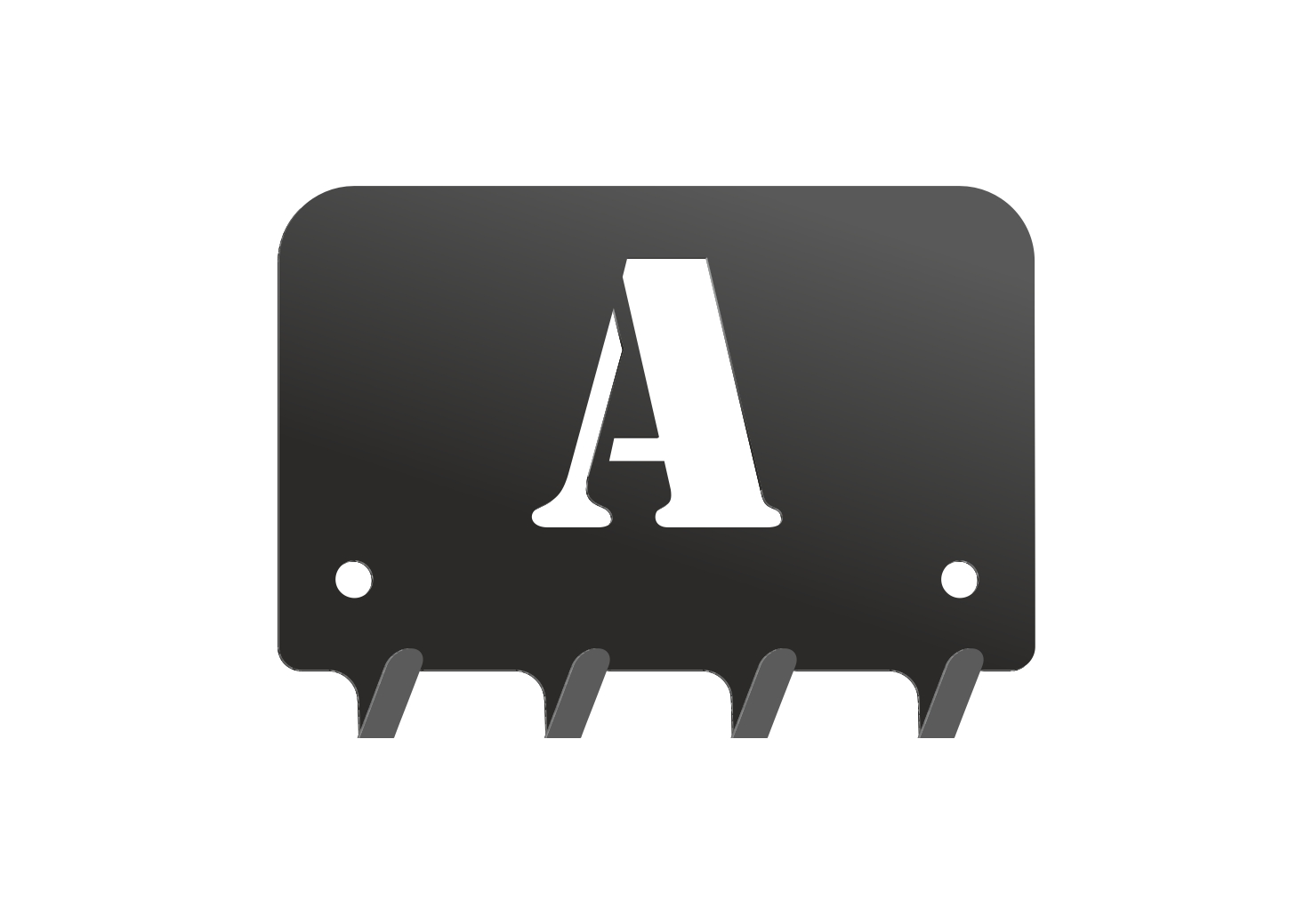 W197_10cm_czarna2mm Wieszak metalowy na klucze WIE197 LITERKA A 10cm - Image 1