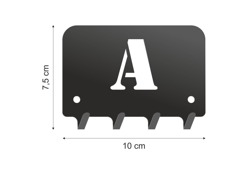 Wieszak metalowy na klucze WIE197 LITERKA A 10cm - Image 2